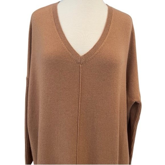 Gerard Darel Jason Sweater Dress Wool V-Neck Camel Brown Oversized Small - Picture 9 of 14